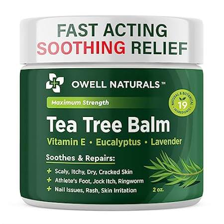 OWELL NATURALS Tea Tree Balm for Itchy， Dry and Cracked S