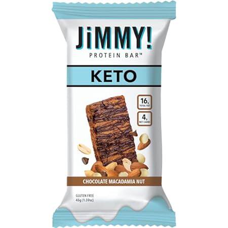 JiMMY! Keto Protein Bar， Energy Bar with Low Net Carb Cou