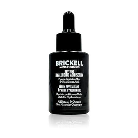Brickell Men's Anti Aging Hyaluronic Acid Serum for Face，