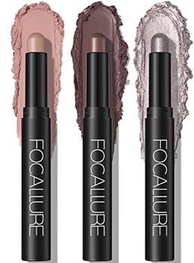 FOCALLURE 3 Pcs Cream Eyeshadow Stick，Matte and Shimmer E