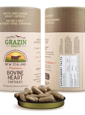 Grass Fed Bovine Heart: 3000 Mg Heart/ 200 Mg Liver/Servi