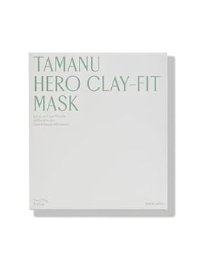 Tamanu Hero Clay-fit Mask (3EA)， Clay Sheet Mask for Pore