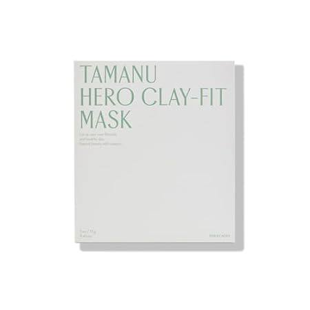 Tamanu Hero Clay-fit Mask (3EA)， Clay Sheet Mask for Pore
