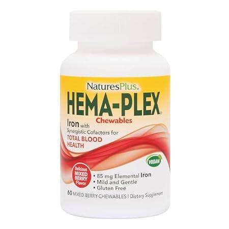 NaturesPlus Hema-Plex Iron - 60 Mixed Berry Chewables - 8