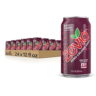 Zevia Zero Calorie Soda， Black Cherry， 12 Fl Oz (Pack of 2