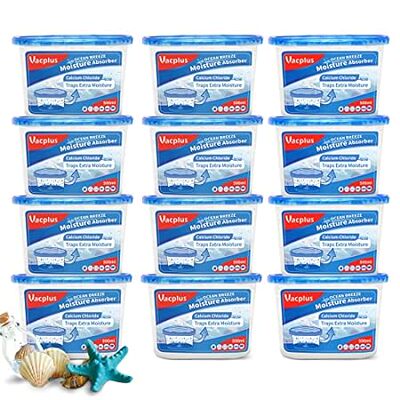Vacplus Moisture Absorber Boxes (12 Pack)， 10.5 Oz， Humid