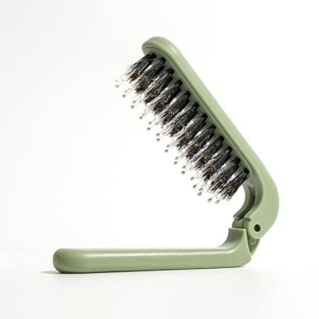 Travel Hair Brush， Mini Folding Hairbrush Comb with Boar