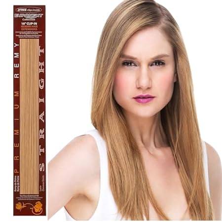 Clip in hair extensions， 100% Remy human hair， 18 inches，