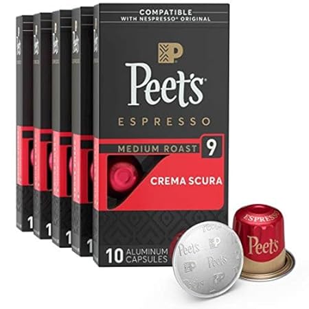 Peet's Coffee， Medium Roast Espresso Pods， Crema Scura In