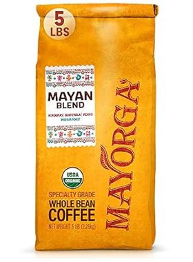 Mayorga Medium Roast Whole Bean Coffee， 5 lb bag - Mayan