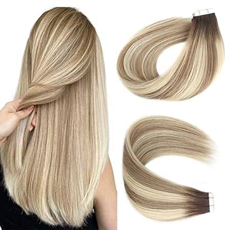 Tape in Hair Extensions Soft Straight human hair Walnut B