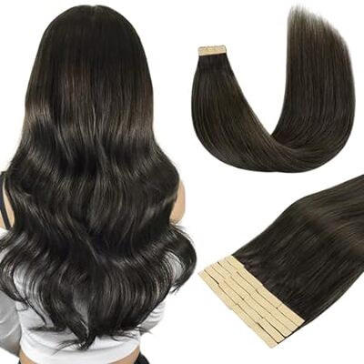 DOORES Hair Extensions Remy Hair， Mocha Brown 20pcs 50g 2