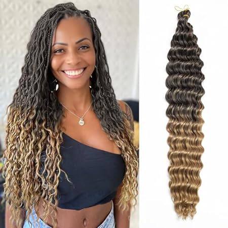 Curly Braiding Hair Ocean Wave Crochet Hair 22Inch Deep C