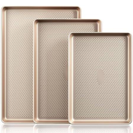 HONGBAKE Baking Sheet Pan Set， Cookie Sheets for Oven， No