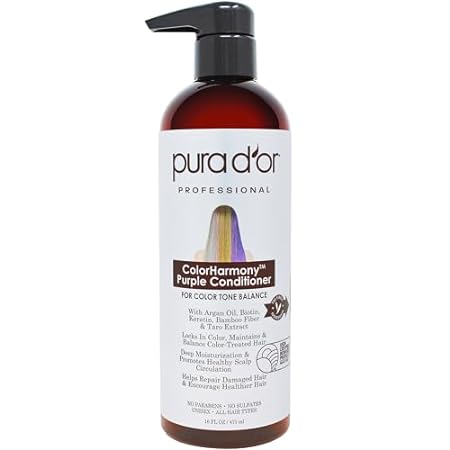 PURA D'OR ColorHarmony Purple Conditioner (16oz) For Blea