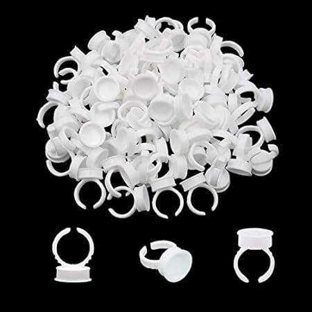 400pcs Pigment Rings Makeup Rings Tattoo Glue Holder， Dis