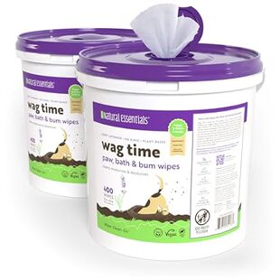 Wag Time Pet Wipes for Paw， Body and Butt - 400 ct Thick