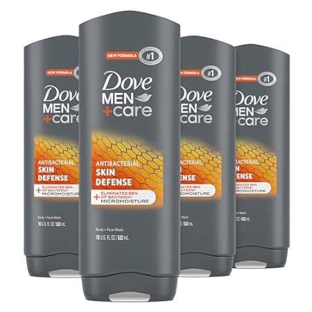 Dove Men+Care Body Wash Skin Defense 4 Count For Smooth a