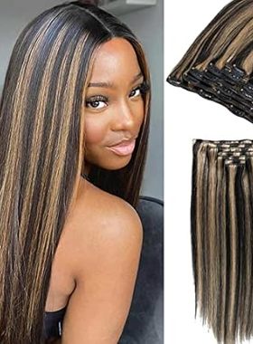 Asteria Hair Clip in Extensions Human Hair Full Head Ombr