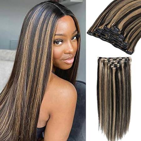 Asteria Hair Clip in Extensions Human Hair Full Head Ombr