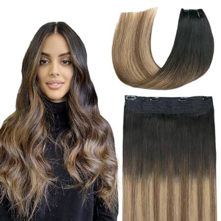 SURNEL Wire Hair Extensions Real Human Hair Balayage Natu