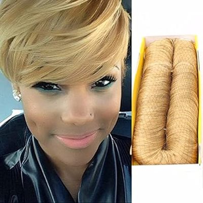 Honey Blonde Human Hair 27 Piece Quick Weave Bump Hair wi