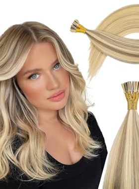Virgin Remy I Tip Hair Extensions Human Hair Blonde Highl