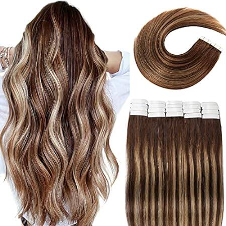 VINBAO Tape in Hair Extensions Human Hair Blonde Real Hai
