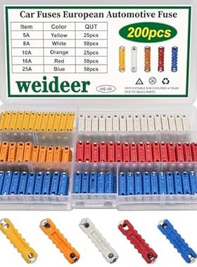 weideer 200pcs Car Fuses European Automotive Fuse Assortm