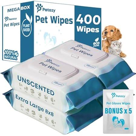 400 Dog Wipes for Paws and Butt Ears Eyes | Organic Pet W