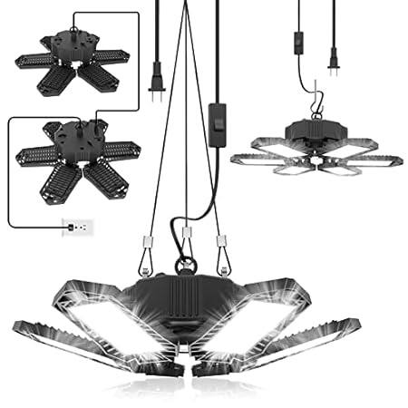 SEOBIOG 2 Pack Plug in Garage Light， Upgraded 200W 20000L