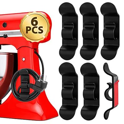 Cord Organizer for Kitchen Appliances，6Pcs Black Cord Win