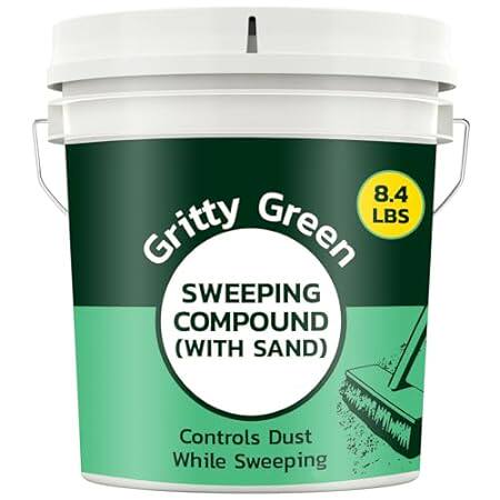 Gritty Green Sweeping Compound with Sand – Effective Dust