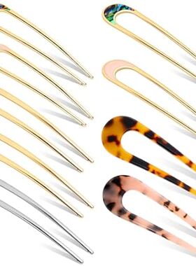 9 Pieces U Shaped Hair Pins French Hair Pins Metal U Pins