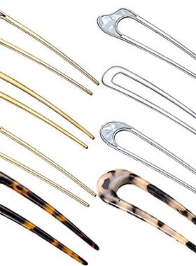 8 Pieces U Shaped Hair Pins French Hair Pins Metal French
