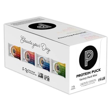 Protein Puck Mini Protein Bars， Variety Pack， Case of 12
