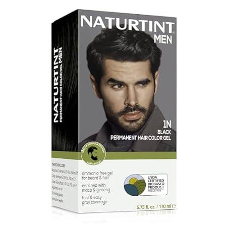 Naturtint Mens Permanent Hair Color 1N Black for Hair Bea