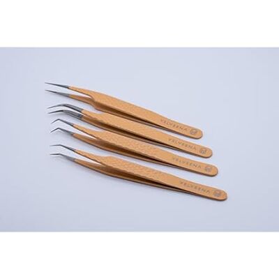Velveena Lash Extension Tweezers – 4-Pcs Set Lash Tweezer