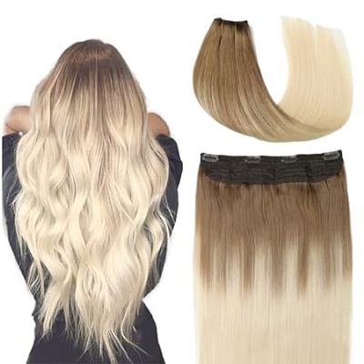 SURNEL Wire Hair Extensions Real Human Hair， 18inch 80g A
