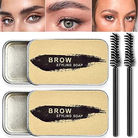 2 Pack Eyebrow Soap Kit， 4D Brows Gel Long Lasting Eyebro