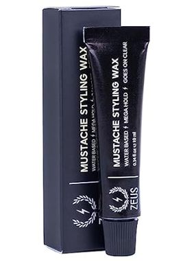 ZEUS Mustache Styling Wax， Mega Hold Water Based Mustache