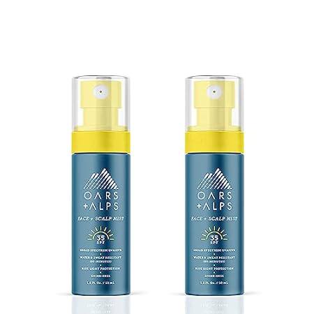 Oars + Alps Face and Scalp Mist SPF 35 Sunscreen， Protect