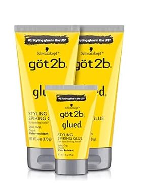 Got2B Glued Styling Spiking Hair Gel 2 - 6 oz tubes + 1 T