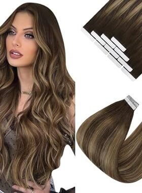 Ve Sunny Brown Tape on Hair Extensions Chocolate Brown Om