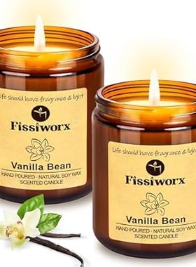 Vanilla Scented Candle Set 2 Pack， Candle for Home Scente