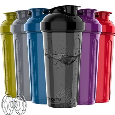 VELOMIX 6 PACK Protein Shaker Bottles for Protein Mixes，