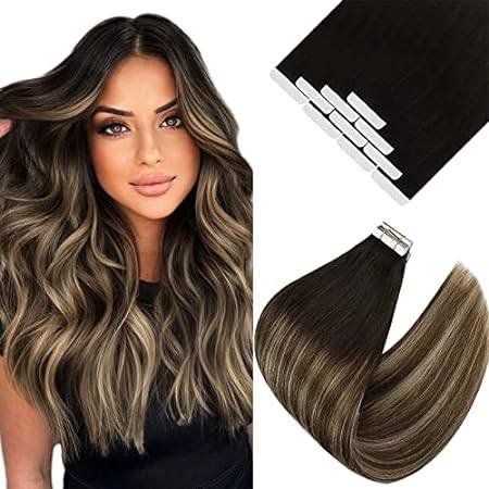 Ve Sunny Tape in Hair Extensions Ombre Black Tape in Hair