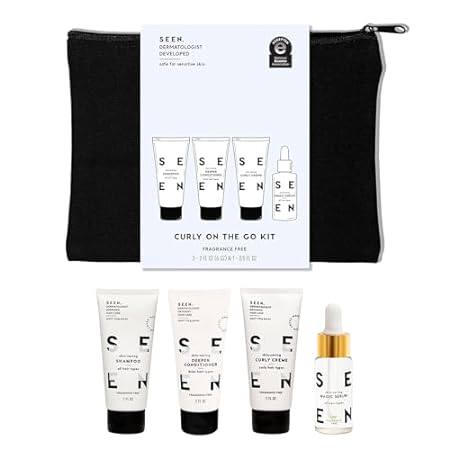 SEEN Curly On The Go Kit， Fragrance Free - Non-Comedogeni