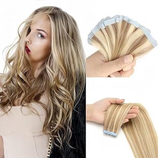 Mixed Blonde Tape In Hair Extensions Human Hair，Invisible