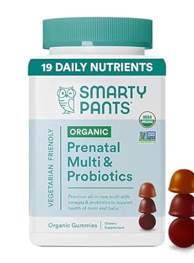 SmartyPants Organic Prenatal Vitamins for Women， Multivit